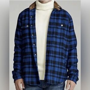 Polo Ralph Lauren Classic Fit Mens Blue/Black PLAID WOOL Shirt/ Jacket Sz XL NWT